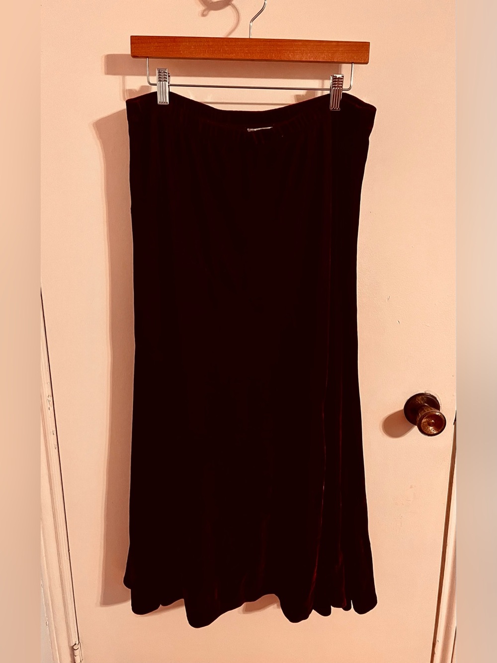 Vintage Christopher & Banks Burgundy Velvet Maxi Skirt